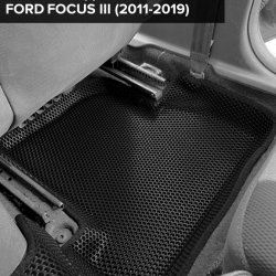 3D коврики EVA с бортами Ford Focus III рестайлинг седан, хэтчбек, универсал (2014-2019)